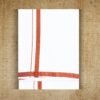White Double Dhoti with Orange Zari Border full angle