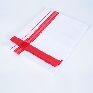 Red Fancy Border Double Dhoti